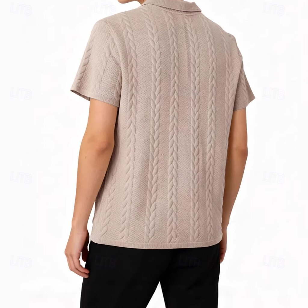 Homme Polo Polo à fermeture éclair Occasionnel Quotidien Zip quart Manche Courte Mode Uni Fermeture éclair Été Printemps Coupe régulière Noir Blanche Kaki Gris foncé Polo de 2026 ? $24.99 –P2