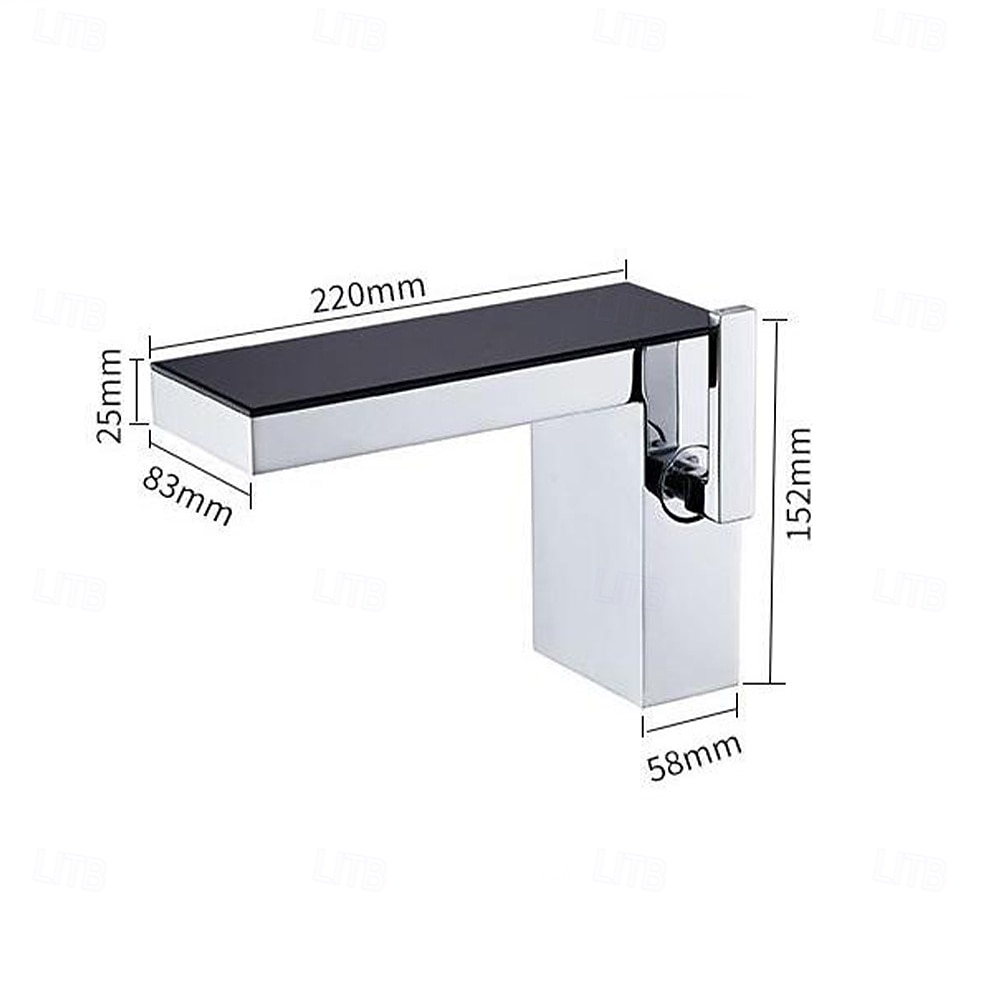 Robinet de salle de bain cascade, robinet de lavabo à haut débit, mitigeur de lavabo en laiton à montage sur plage, robinet de lavabo monotrou à poignée unique, robinet de meuble-lavabo de 2026 ? QAR 1063.79 –P1