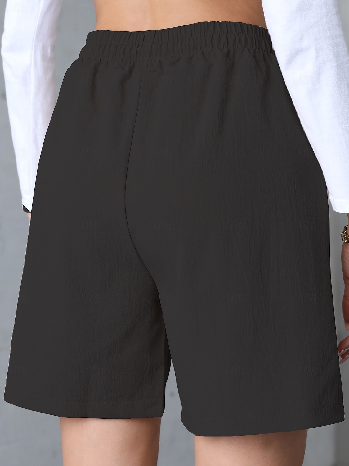 Women's Bermuda shorts Shorts Summer Shorts Beach Shorts Vacation Fashion Casual Daily Knee Length High Waist Solid Color Plain Drawstring Pocket Elastic Waistband Comfort Soft Breathable 2026 - $24.99 –P10