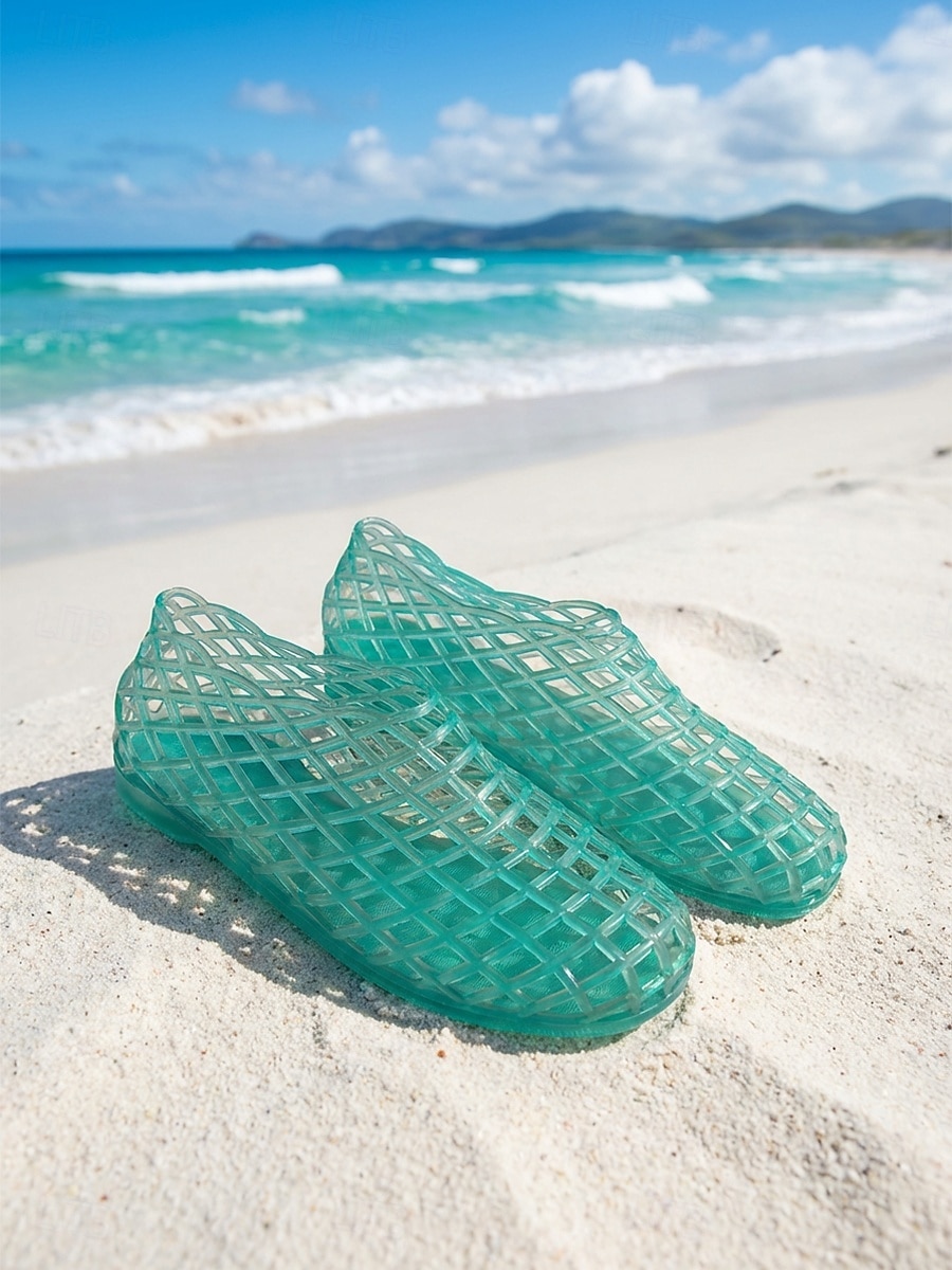 sandali da donna in gelatina rossa - scarpe da acqua traspiranti in rete traforata con comoda suola piatta per vacanze al mare &viaggio sulle isole tropicali del 2026 a $24.99 –P3