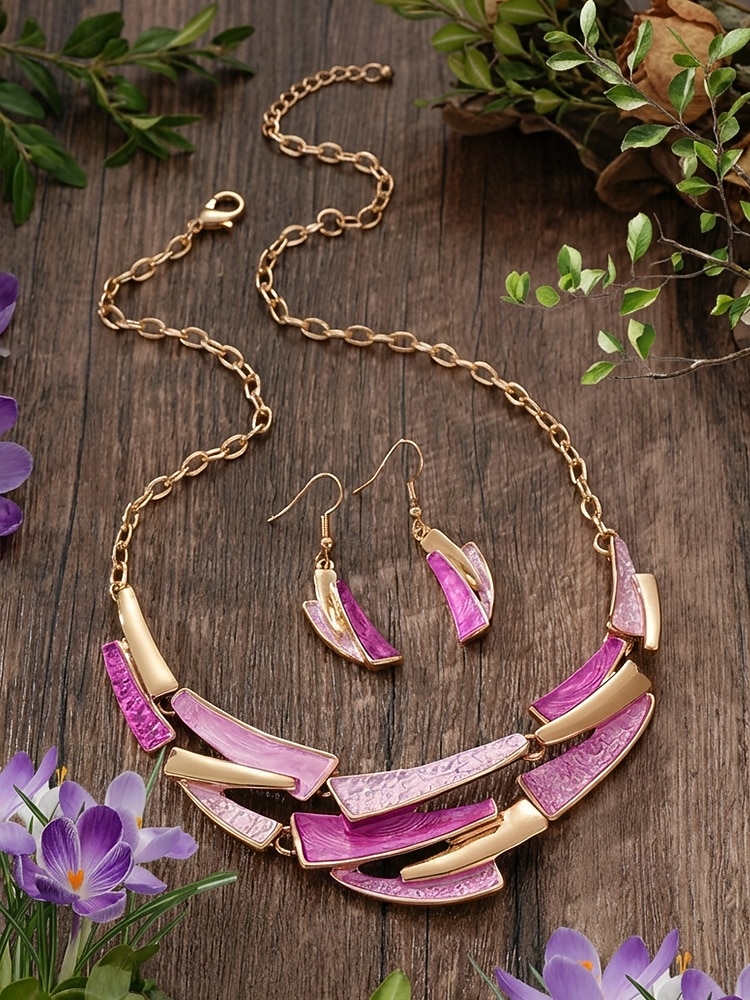 női bohém ötvözetből készült nyaklánc és fülbevaló szett, többszínű, stílusos és elegáns dizájn, ideális mindennapi használatra, nyaraláshoz és utazáshoz 2026 - $14.99 –P2