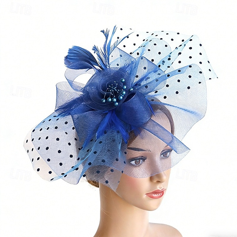 fascinators Veer Netto Bruiloft Verjaardag Vintage leuke Style Met Veer Tule Helm Hoofddeksels 2026 - $17.49 –P1