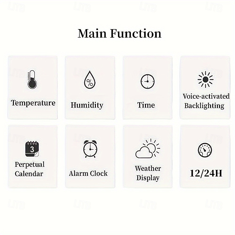 Intelligent Multi-function Voice-controlled Digital Weather Clock With Backlight, Temperature And Humidity Measurement, Weather Forecast, Electronic Clock, And Alarm Clock 2026 - kr.229 –P3
