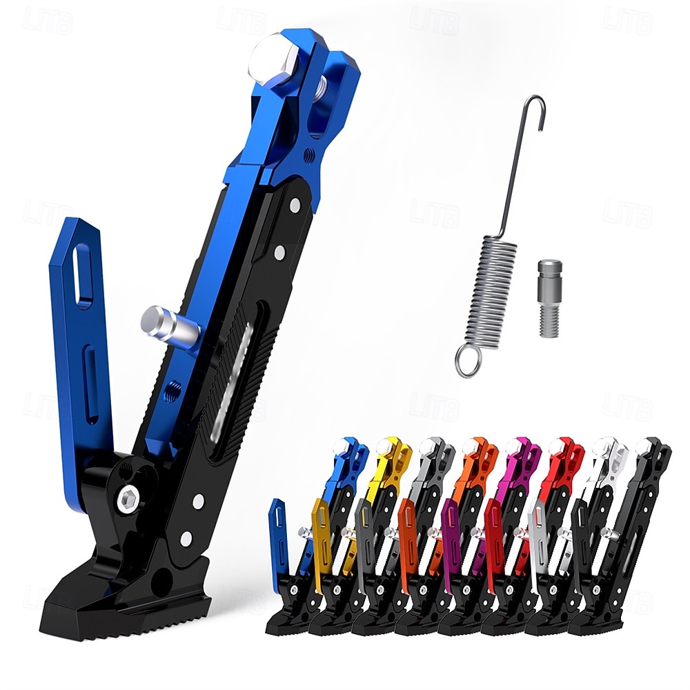 Univerzální motocyklový stojánek, boční opěrka, držák na nohy, nastavitelný boční stativ pro motocykl, motokros, skútr, moped 2026 - $19.99 –P4