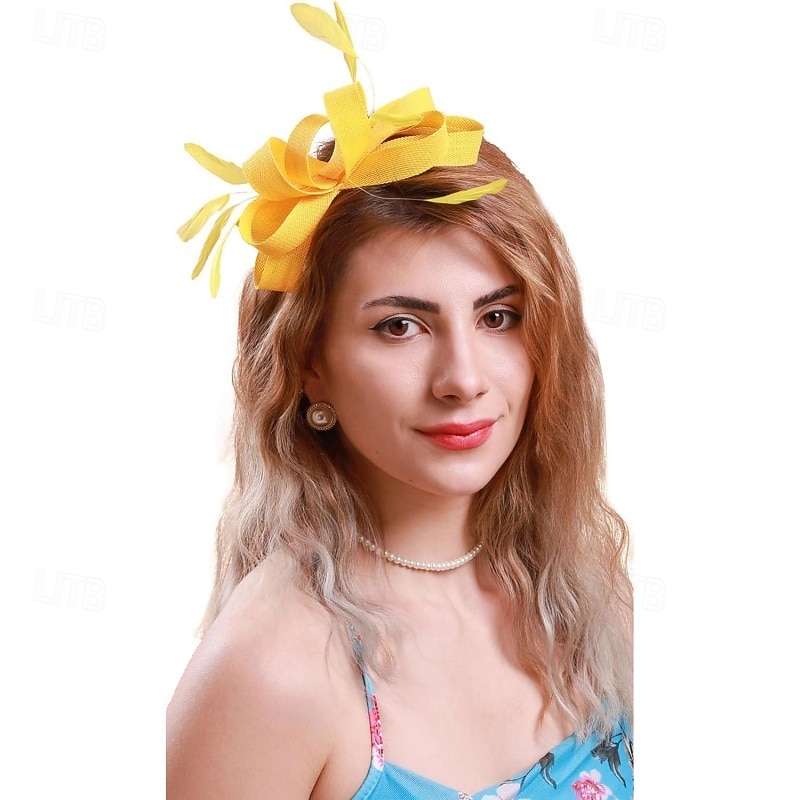 fascinators Linfrø Fjær Bryllup Bursdag Elegant søt stil Med Fjær Hodeplagg Hodeplagg 2026 - $11.49 –P2
