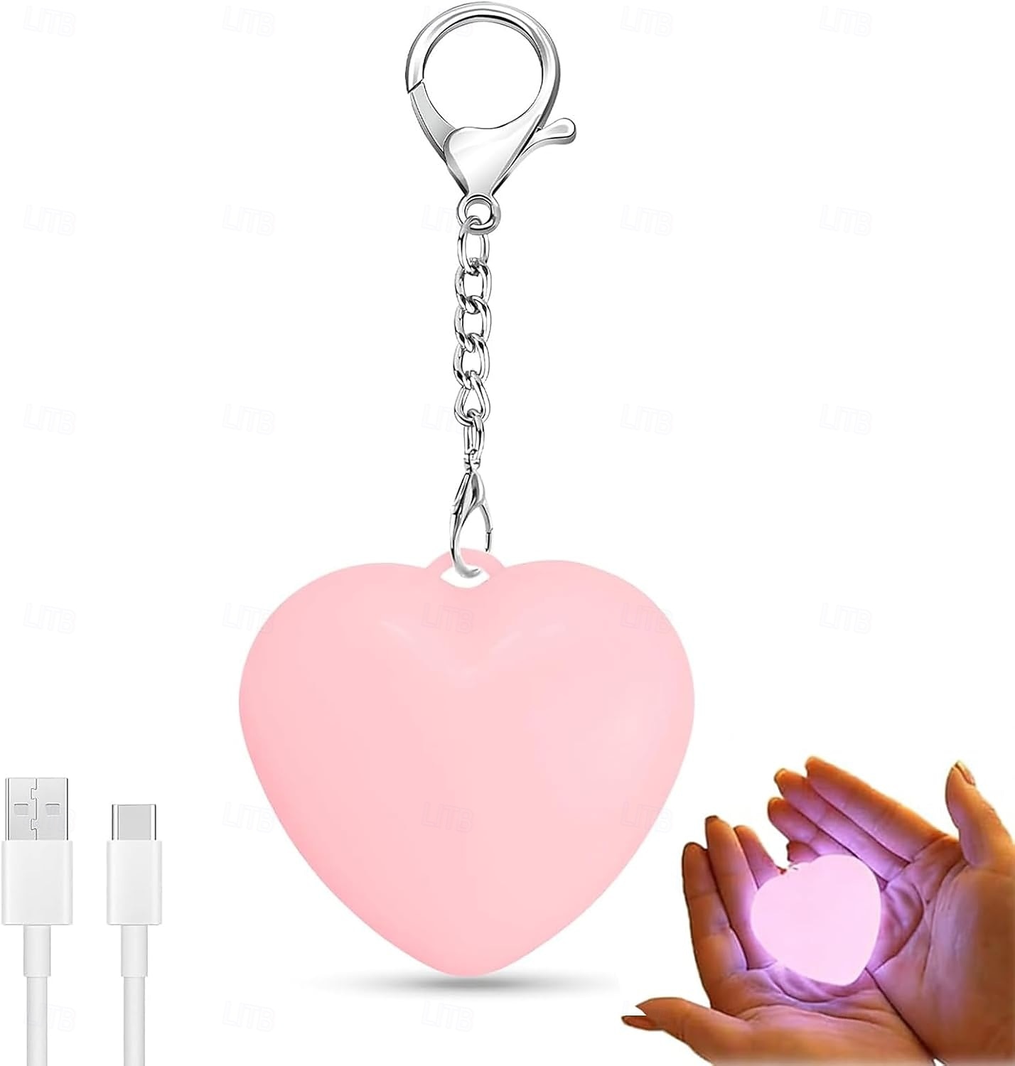 Oplaadbaar taslampje voor Valentijnsdag, hartvormig taslampje voor in de tas, automatische aanraaksensor, onmisbaar accessoire voor in de tas, cadeau voor vriendin, vrouw, moeder, vrienden (1 stuk) 2026 - $11.99 –P1
