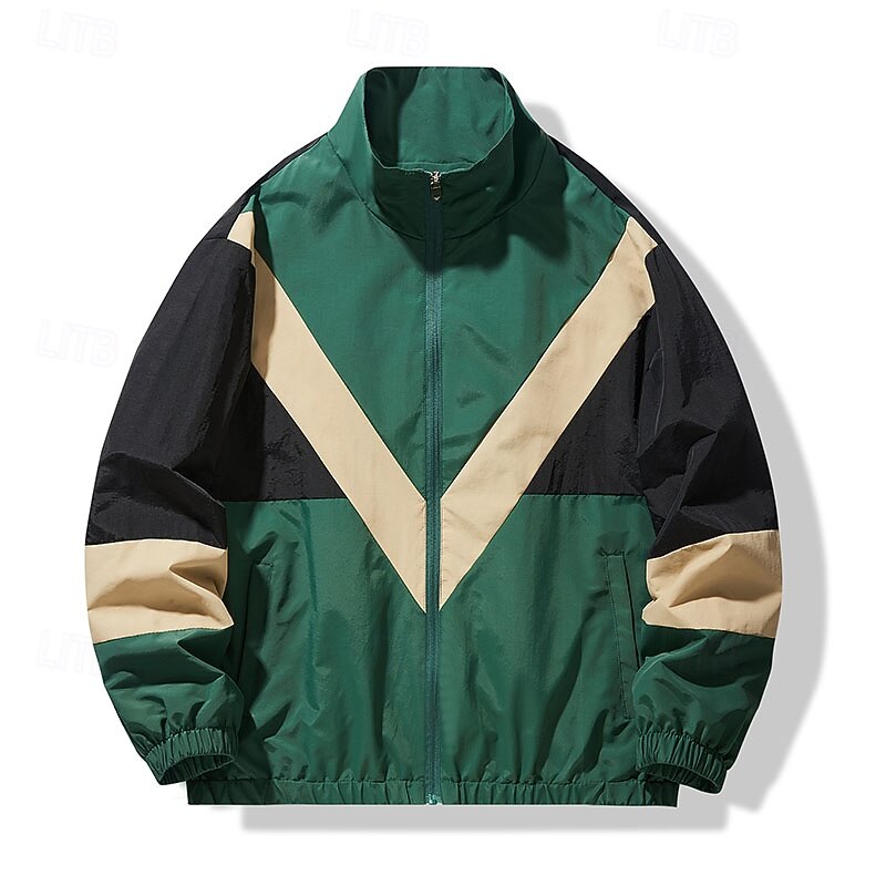 Ανδρικά Γεωμετρικό Καλοκαίρι Ποδοσφαίρου Παγκόσμιος αγώνας Jachetă de Alergat Μπουφάν εξωτερικού χώρου Αθλητικό μπουφάν Άνοιξη Φθινόπωρο Φερμουάρ Τσέπη Μπλοκ χρωμάτων Μακρυμάνικο 2026 - $55.99 –P1