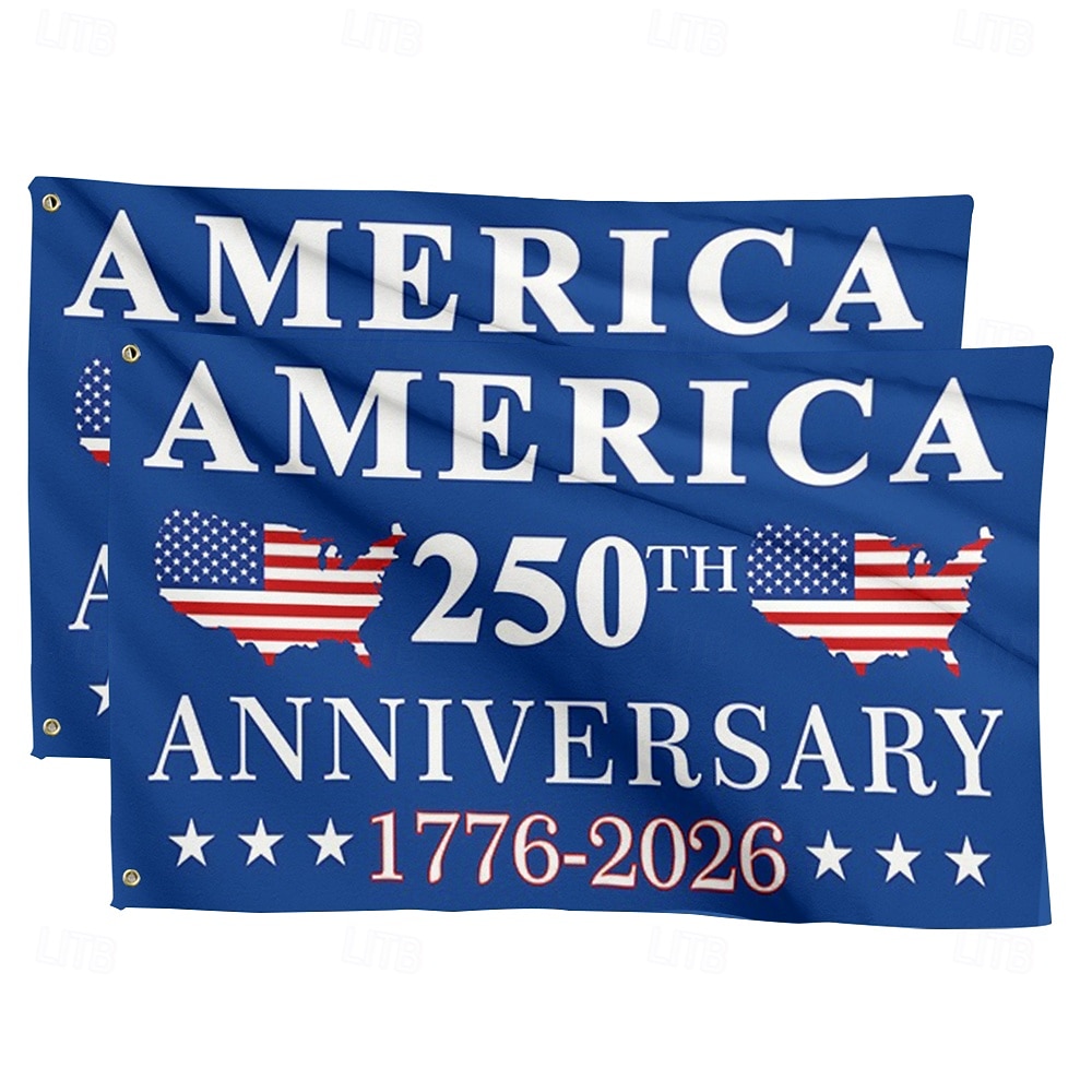 2 stk. amerikansk flagg til 250-årsjubileum – utendørsflagg til 250-årsjubileum i USA, vi folket 1776-2026, patriotisk hage- og husbanner til 4. juli 2026 - $29.99 –P1