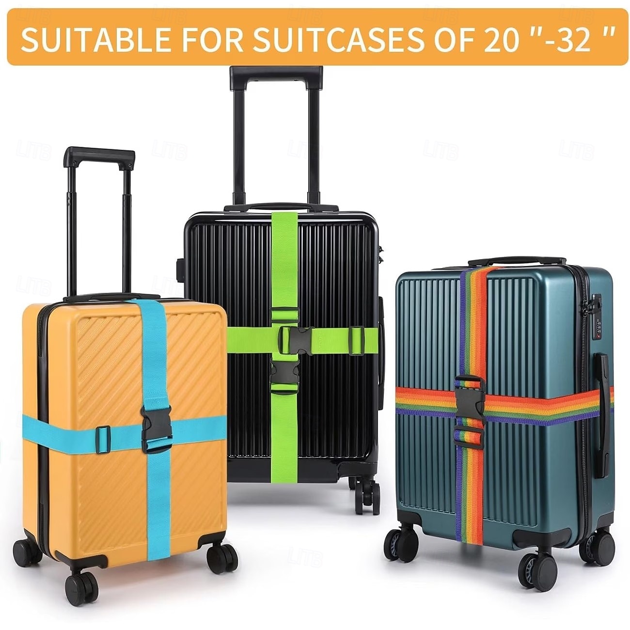 4PCS Luggage Straps, 200CM Adjustable Travel Bag Belts with Buckle, Secure Suitcases, Quick Luggage Identification, Multiple Colors, Travel Essential, Gift Idea 2026 - $24.99 –P7