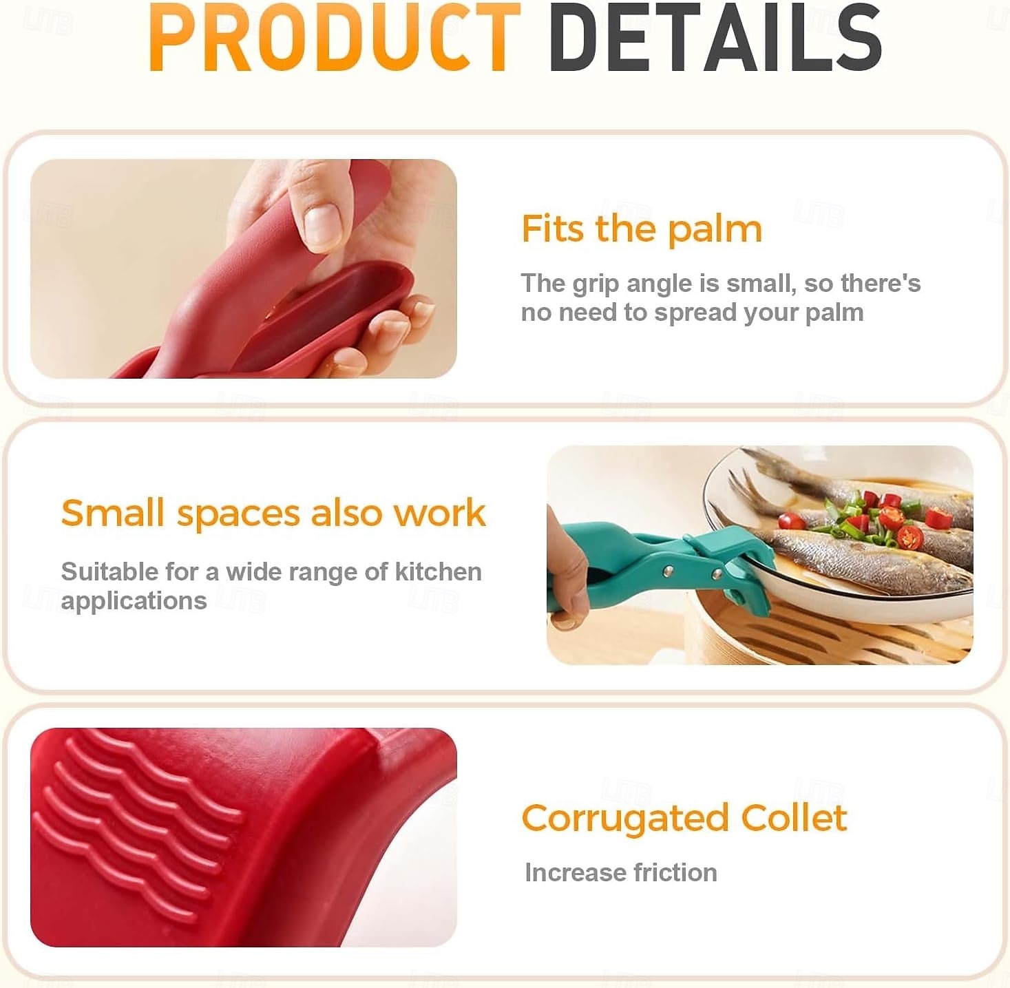 2pcs Heavy-Duty Anti-Scald Clips, Non-Slip Kitchen Bowl/Pot/Tray Clips for Oven,Grill - One-Handed Operation,with Non-Slip Base 2026 - Kč231 –P5