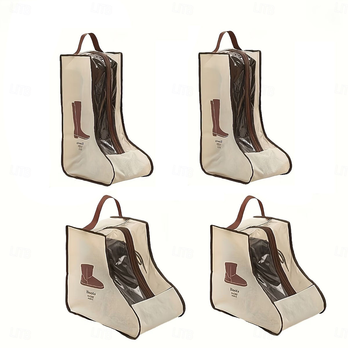 4pcs Non-Woven Fabric Boot Storage Bags with Handles, Home and Travel Dustproof Boot and Shoe Storage Bags, Suitable for Flat Shoes, Ankle Boots, and High-Top Boots, Travel Shoe Organizer 2026 - $21.99 –P2