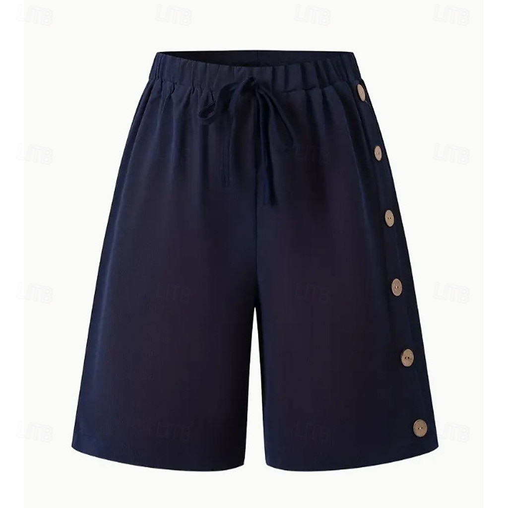 Women's Bermuda shorts Shorts Summer Shorts Burmuda Shorts Vacation Fashion Casual Daily Knee Length Mid Waist Solid Color Plain Drawstring Elastic Waist Comfort Quick Dry Soft Inelastic Streetwear 2026 - $22.99 –P16