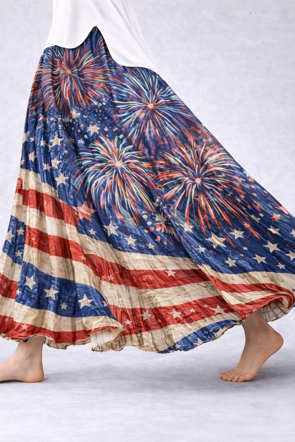 Damskie Spódnica wakacyjna Elegancja Moda Codzienny Maxi Wysoka talia Spódnice Graficzny Kieszeń Nadruk Średnio elastyczny Codzienny Urlop Niebieski Czerwony Lato 2026 - $48.99 –P3