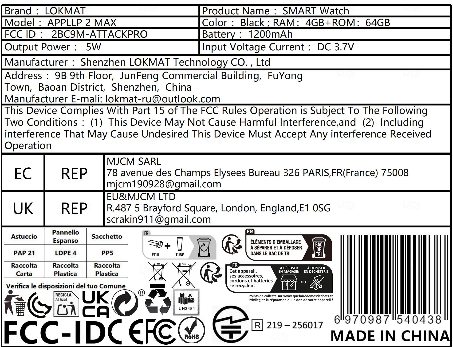 LOKMAT APPLLP 2 MAX Smart Watch 2.64 inch 4G LTE Cellular Smartwatch Phone Pedometer Call Reminder Alarm Clock Compatible with Null Unisex GPS Hands-Free Calls Media Control IPX-4 57mm Watch Case 2026 - $243.89 –P20