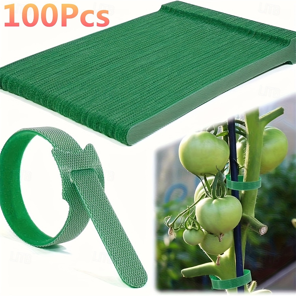 100Pcs Reusable Adjustable Non-Slip Nylon Plant Ties, Green Perfect for Climbing Plants, Support and Garden Maintenance, Safe & Easy-to-Use Gardening Tool 2026 - $20.99 –P1