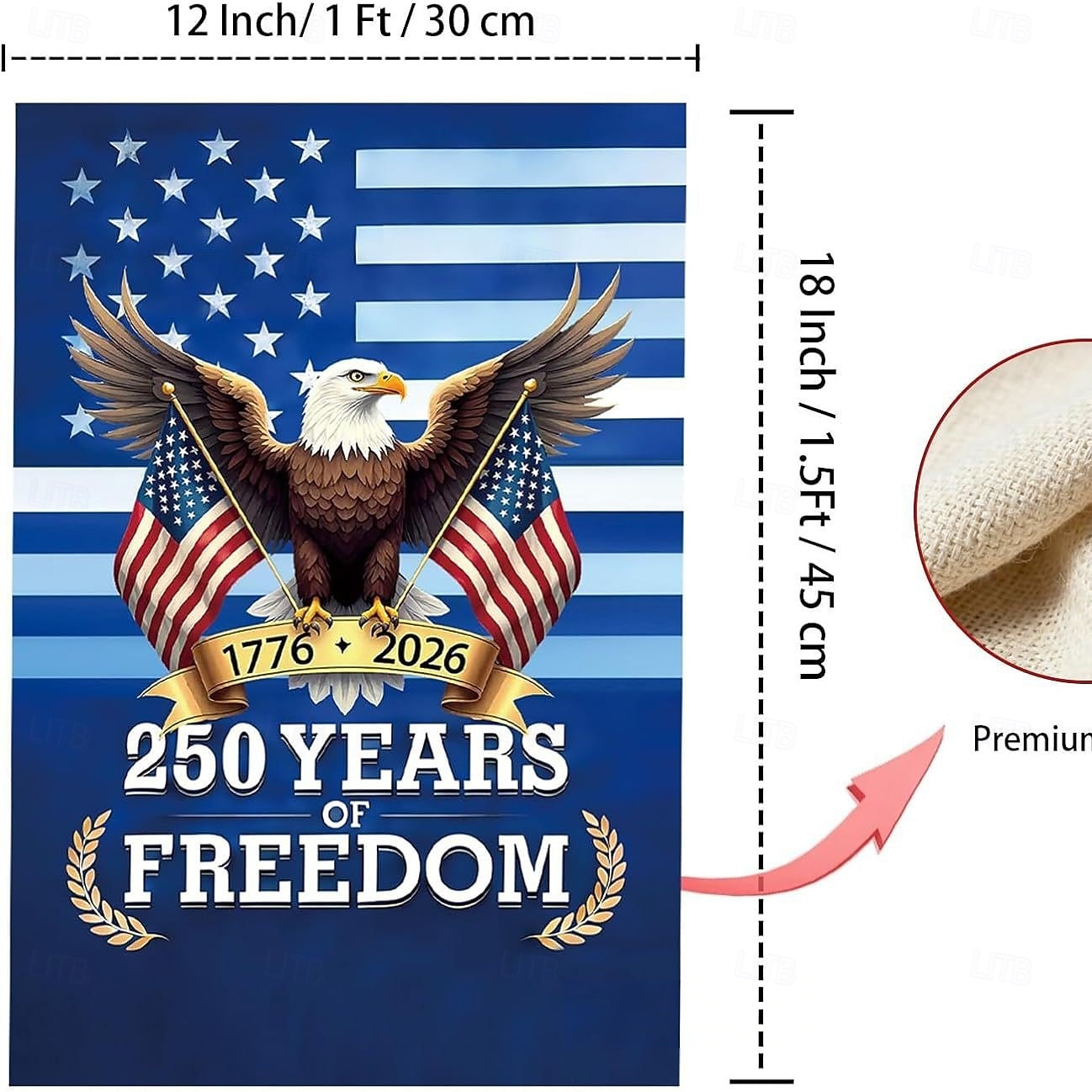 USA 250. évfordulója USA kerti zászló kültéri kerti dekorációs transzparens 250. évforduló megemlékezésre és hazafias ünneplésre 2026 - $28.99 –P2