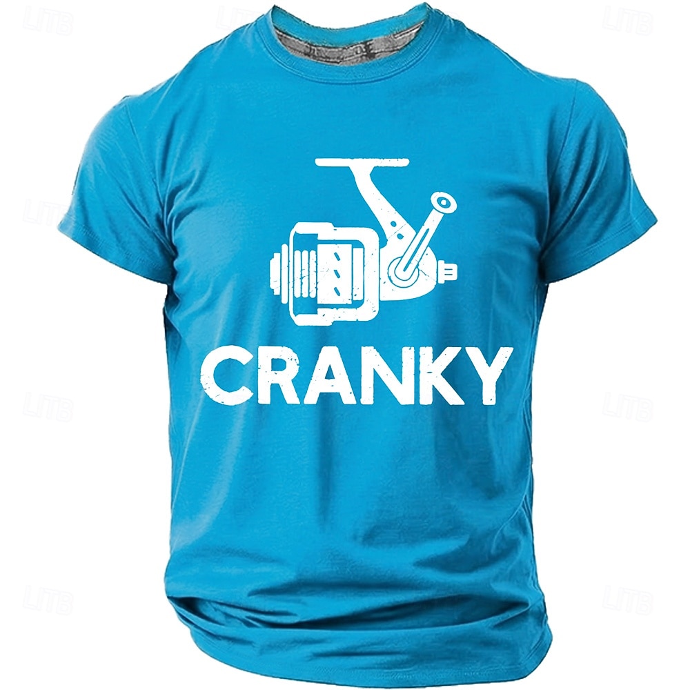 Men's Cranky Fishing Reel Spinning Reel Funny Humorous Pun Fisherman Gift T Shirt Graphic Regular Fit Outdoor Fishing Trip Designer Clothing Apparel S M L XL XXL XXXL 2026 - $22.99 –P2