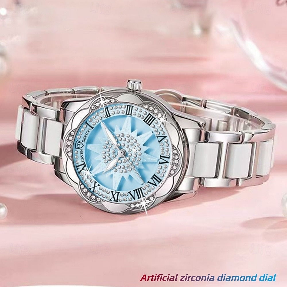 A Niche Luxury Women's Watch with A Rotatable Artificial Zirconia Diamond Inlaid Dial, Ceramic Strap, and Stainless Steel Case. It Is The Best Gift Choice for Women's Birthdays, Holidays, and Annivers 2026 - $43.99 –P2