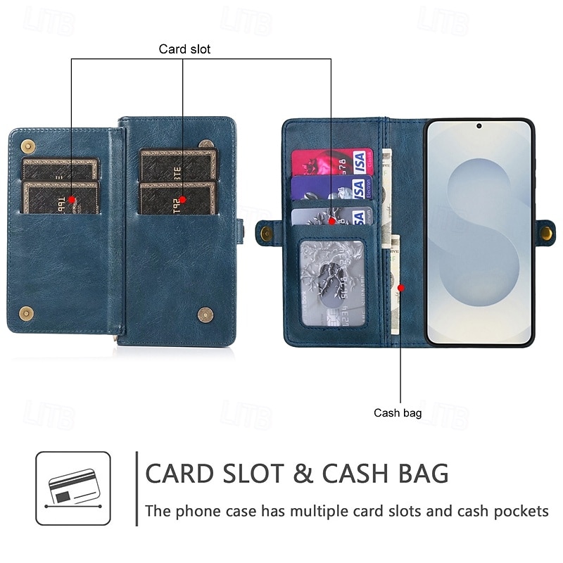 Phone Case For Samsung Galaxy S26 S26 Plus S26 Ultra Wallet Case Detachable Magnetic Full Body Protective Retro PU Leather 2026 - $24.99 –P4