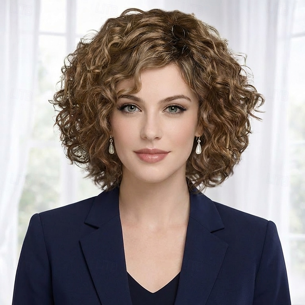perruque bouclée élégante pour femme - boucles brunes dynamiques au volume naturel de 2026 ? $32.99 –P1