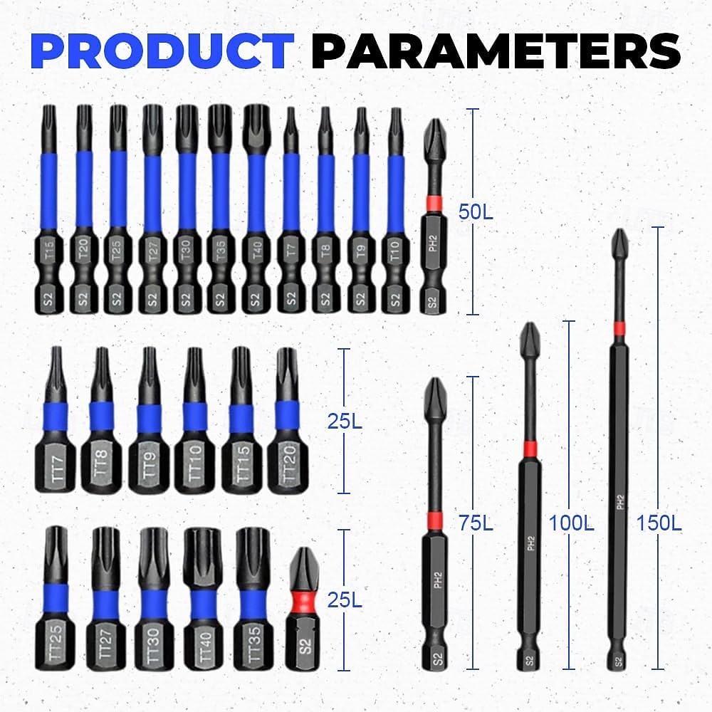 46 darabos mágneses ütvecsavarozó készlet, univerzális dugókulcsok, metrikus dugókulcsok, csavarhúzóbitek, dugókulcs-adapterek, fúróhosszabbítók, szárnyasanya-behajtó, festett ötvözött acél, 2026 - $42.99 –P4
