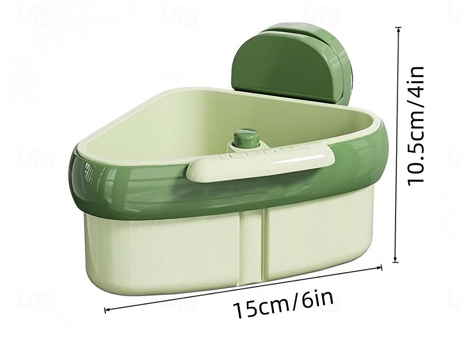 2 db-os tapadókorongos mosogató saroktartó, préselt mosogató szűrőkosár, automatikus ürítésű csepegtetőkosár, csapszivacs tartó, kivehető konyhai mosogató tárolórendszerező 2026 - $22.99 –P9