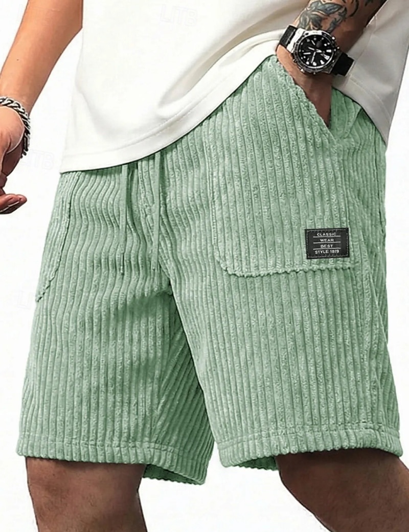 Per uomo Shorts Pantaloncini casual Pantaloncini di velluto a coste Tasca Semplice Comodità Traspirante Corto Casuale All'aperto Vacanza Vacanza Streetwear Nero Bianco Inelastico del 2026 a $25.99 –P3