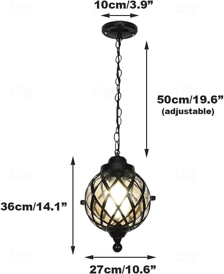 Уличные подвесные светильники, водонепроницаемые, IP23, для крыльца, черная металлическая люстра с прозрачным стеклянным плафоном в железном каркасе, наружный фонарь для входа, патио, интересные идеи для жизни. 2026 - $113.99 –P11