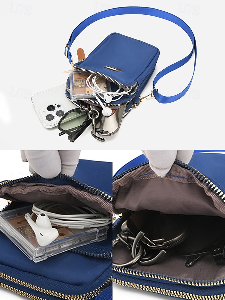 Dámská nepromokavá nylonová crossbody taška na telefon s více kapsami, nastavitelným popruhem, malá kabelka přes rameno pro běžné každodenní nošení, cestování, chůzi, běh a sport 2026 - $11.99 –P8