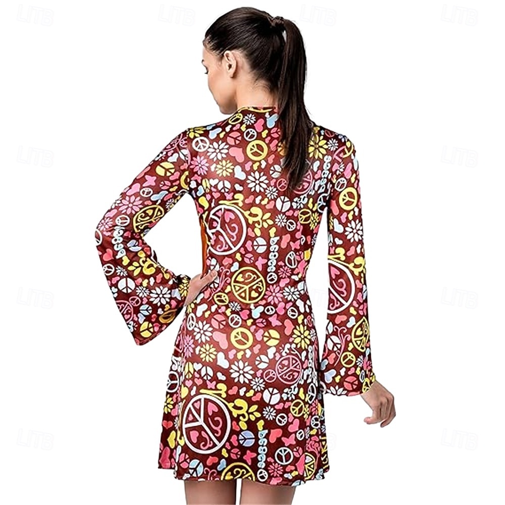 Set Retrò Vintage Anni '70 Vestito Copricapo Accessori Lunghe Hippie Disco Frange Floreale Paisley Costume Per donna Halloween Carnevale Festival Musicale Festa a tema retrò Adulti Vestito Copricapo del 2026 a $51.99 –P5