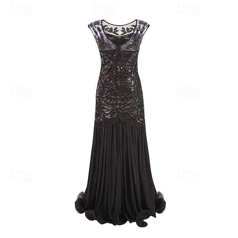 Rugido 20s 1920s Hasta el Tobillo Vestidos Vestido de noche Vestido de fiesta de graduación Sin Mangas El gran Gatsby Tallas Grandes Invitado a la boda Lentejuelas Disfraz Mujer Carnaval Mascarada 2026 - $62.99 –P15