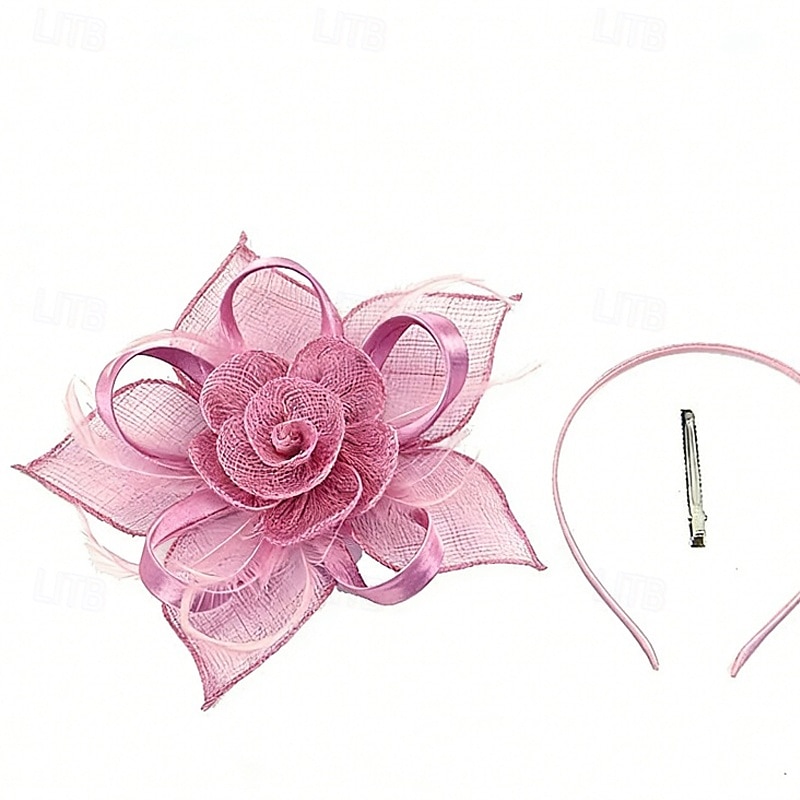Fascinators Lino Tejido Boda Cumpleaños Elegante Vintage Estilo lindo Con Pluma Cintas Celada Sombreros 2026 - $17.49 –P4