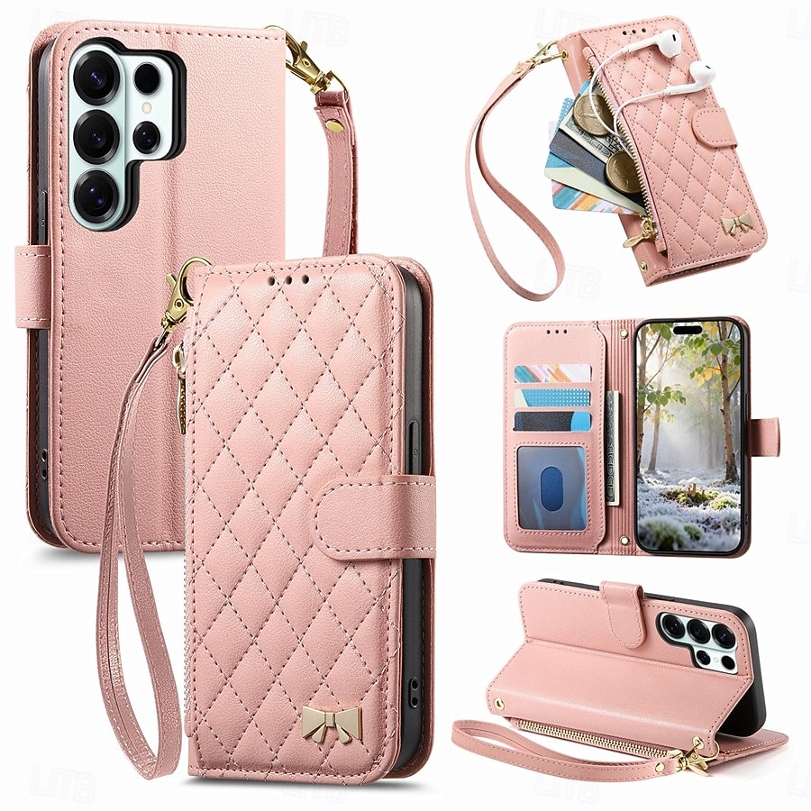 Phone Case For Samsung Galaxy S26 S26 Plus S26 Ultra Wallet Case Flip Cover Zipper with Wrist Strap Kickstand Retro TPU PU Leather 2026 - $19.99 –P2