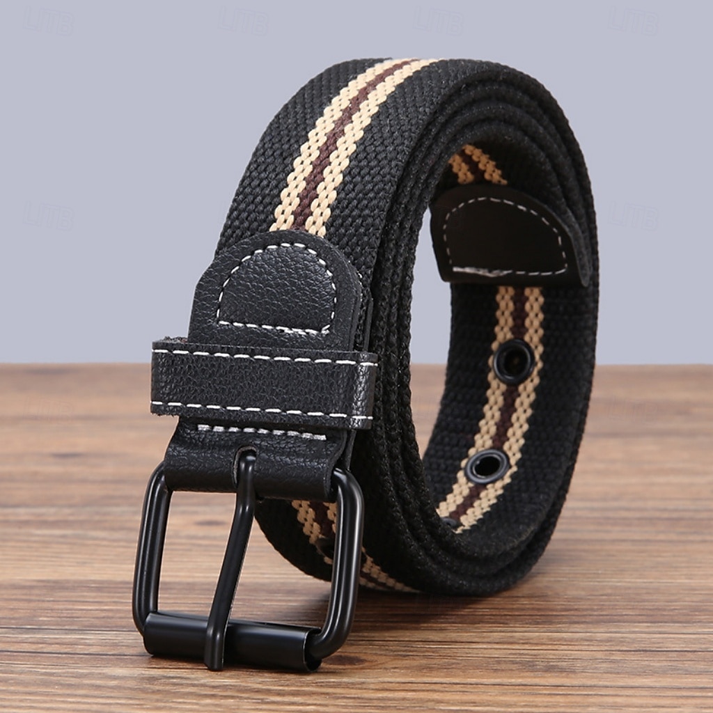 Homme Ceinture Toile Streetwear Contemporain Loisir Rayure Bleu Noir Quotidien Extérieur Ceinture Taille de 2026 ? $2.99 –P5