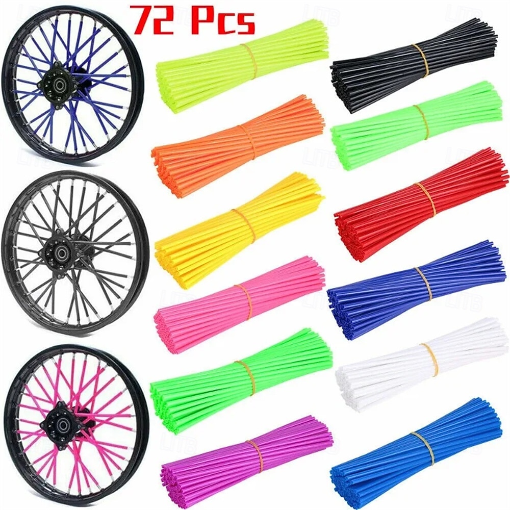 72PCS 24cm Universal Dirt Bike Spoke Covers Motorcycle Wheel Rim Spoke Wrap Kit Skins Protector Cover For Motocross Bicycle Bike 2026 - $9.99 –P2