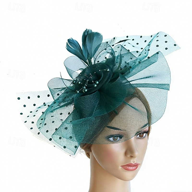 fascinators Veer Netto Bruiloft Verjaardag Vintage leuke Style Met Veer Tule Helm Hoofddeksels 2026 - $17.49 –P3