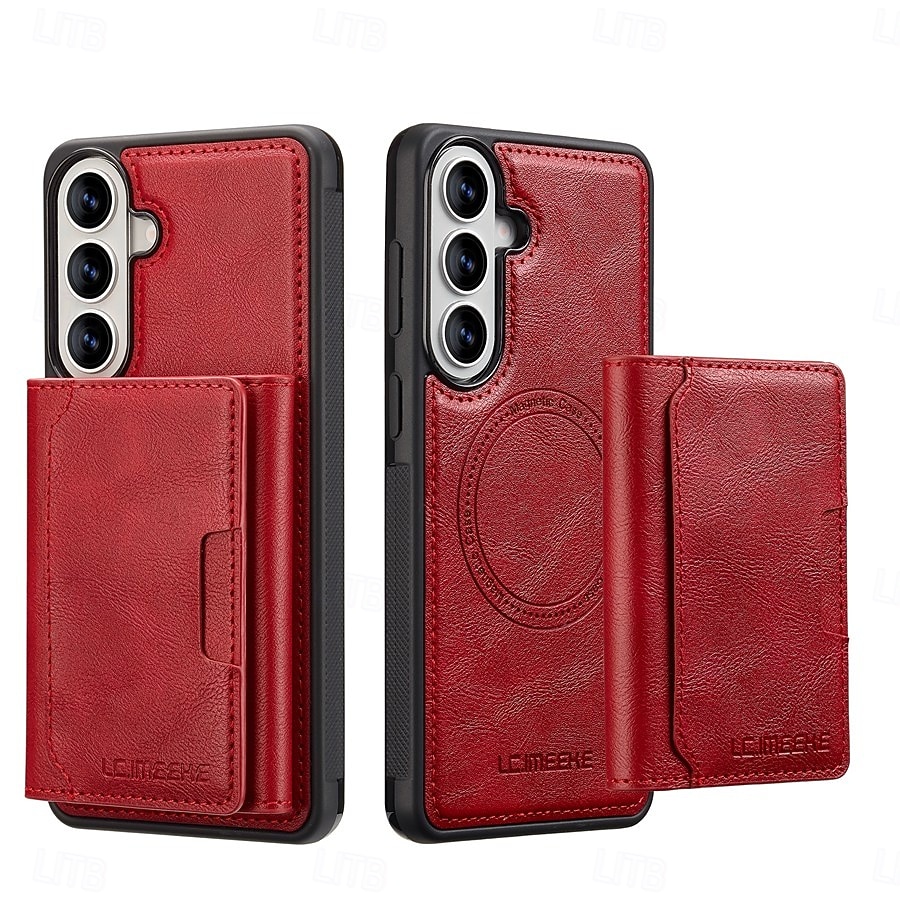 teléfono Funda Para Samsung galaxia S26 S26 Plus S26 Ultra Tarjetas billetera Magnética Soporte de carga inalámbrica Ranura para tarjetas Retro Cuero de PU 2026 - $26.99 –P2