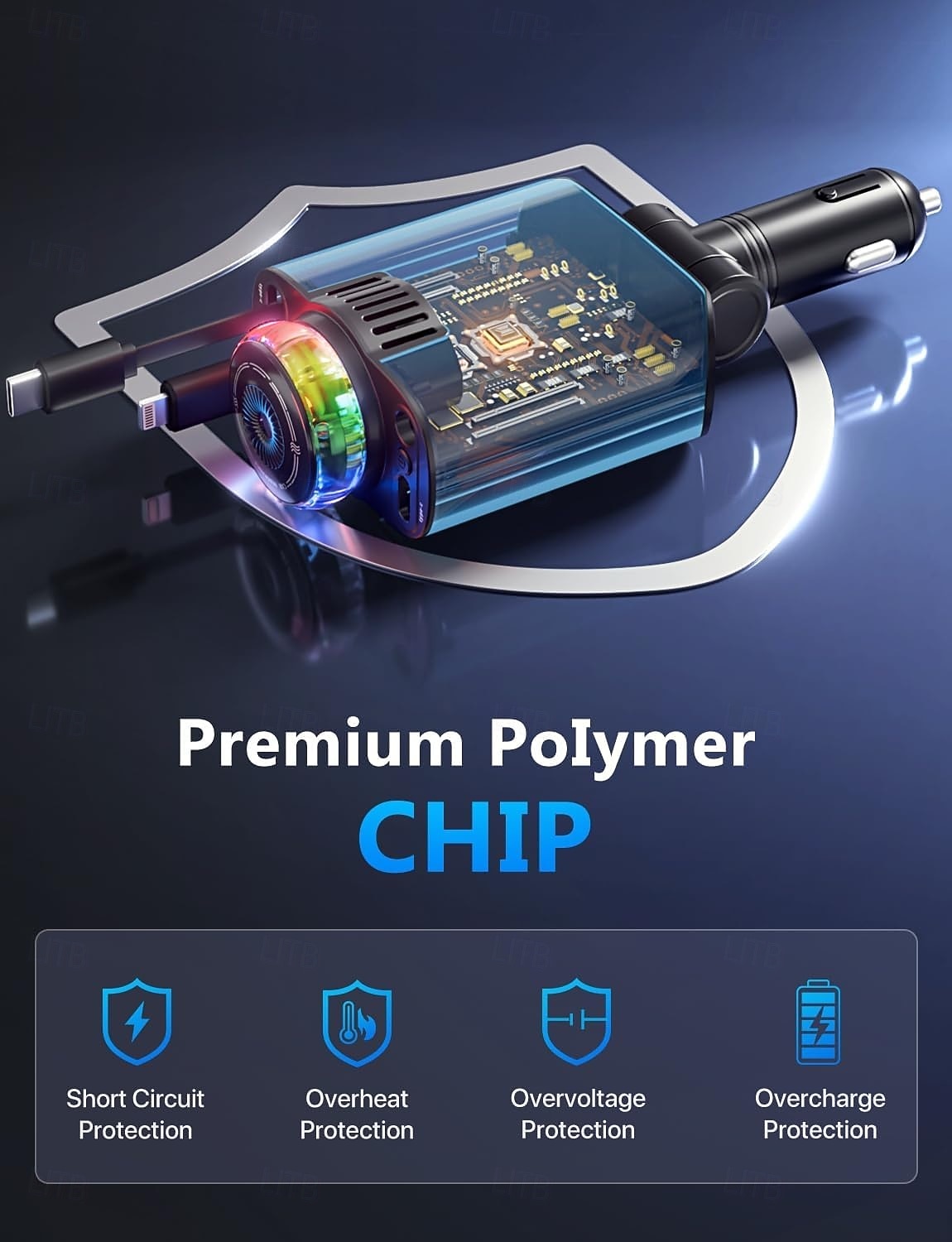 Выдвижное автомобильное зарядное устройство USB-C с быстрой зарядкой 120 Вт, автомобильный адаптер для прикуривателя со звездами и ароматерапевтической подсветкой, незаменимые автомобильные зарядные устройства, подарки для путешественников, мужчин и женщи 2026 - $43.99 –P2