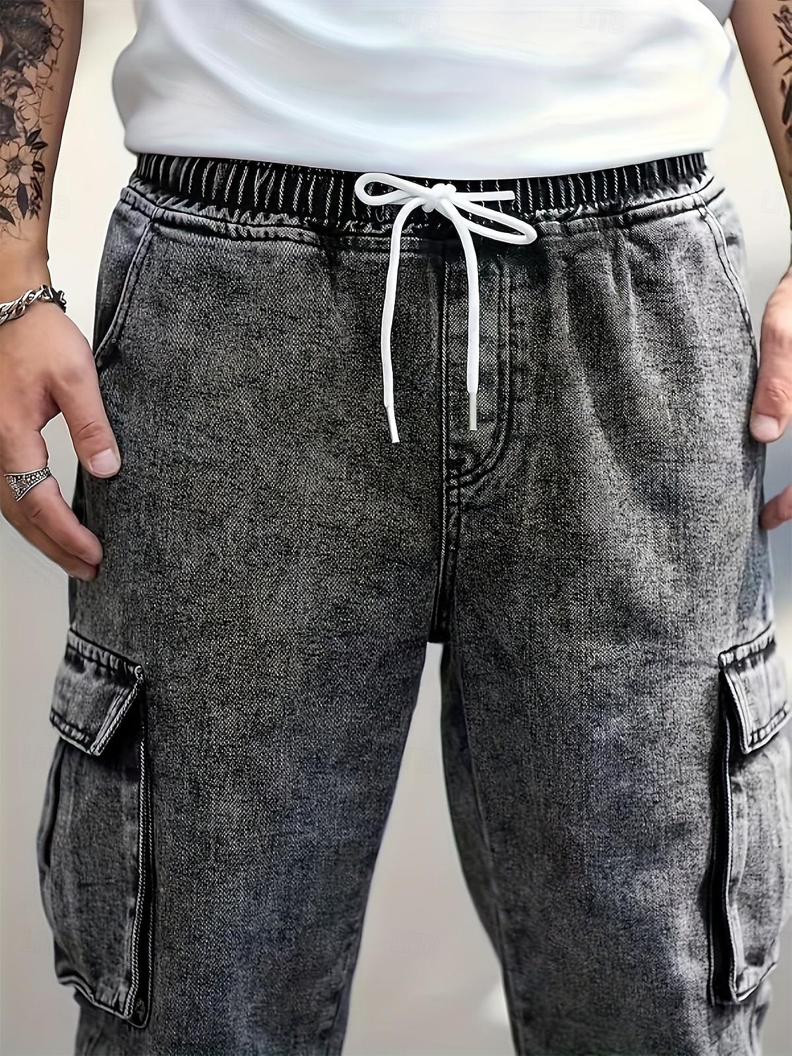 Ανδρικά Παντελόνια με τσέπες Τζόγκερ Παντελόνια Casual παντελόνι Παντελόνια με οξύ Κορδόνι Ελαστική μέση Σκέτο Άνεση Πλήρες μήκος Causal Καθημερινά ΕΞΩΤΕΡΙΚΟΥ ΧΩΡΟΥ Μοντέρνα Κομψό στυλ street Γκρίζο 2026 - $31.99 –P4