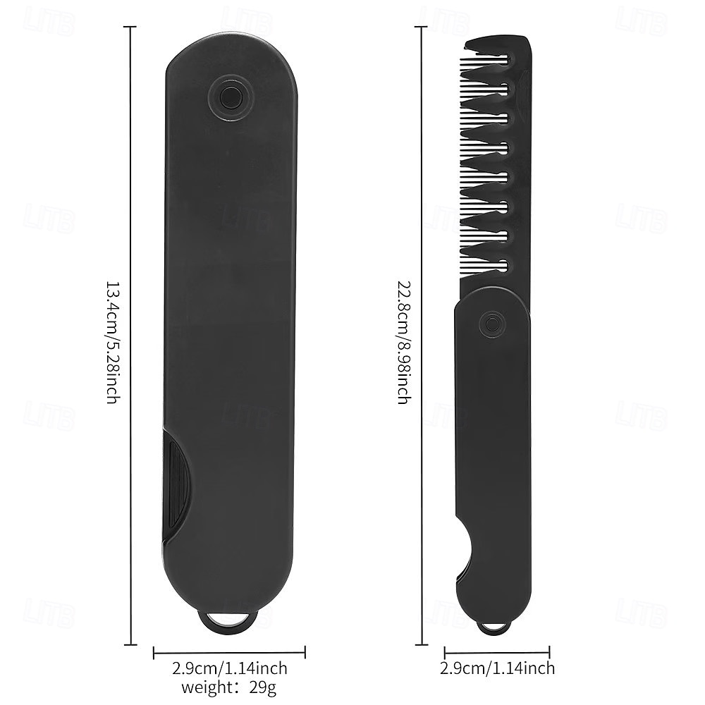 Peigne pliant multifonctionnel pour homme (1 ou 2 pièces), peigne à cheveux huilés, peigne à lisser, peigne à dents larges texturé, peigne de voyage pliable et portable de 2026 ? $9.99 –P6