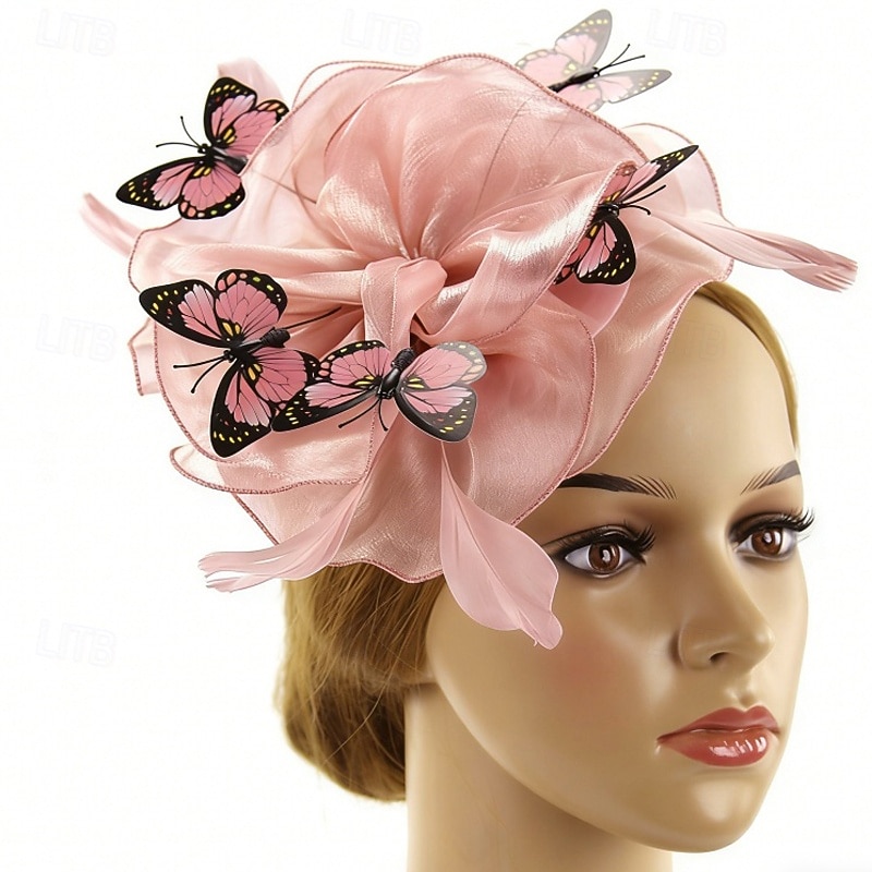Fascinator Organza Matrimonio Compleanno Vintage Carino Retrò Con Farfalla Tulle Copricapo Copricapo del 2026 a $11.49 –P2