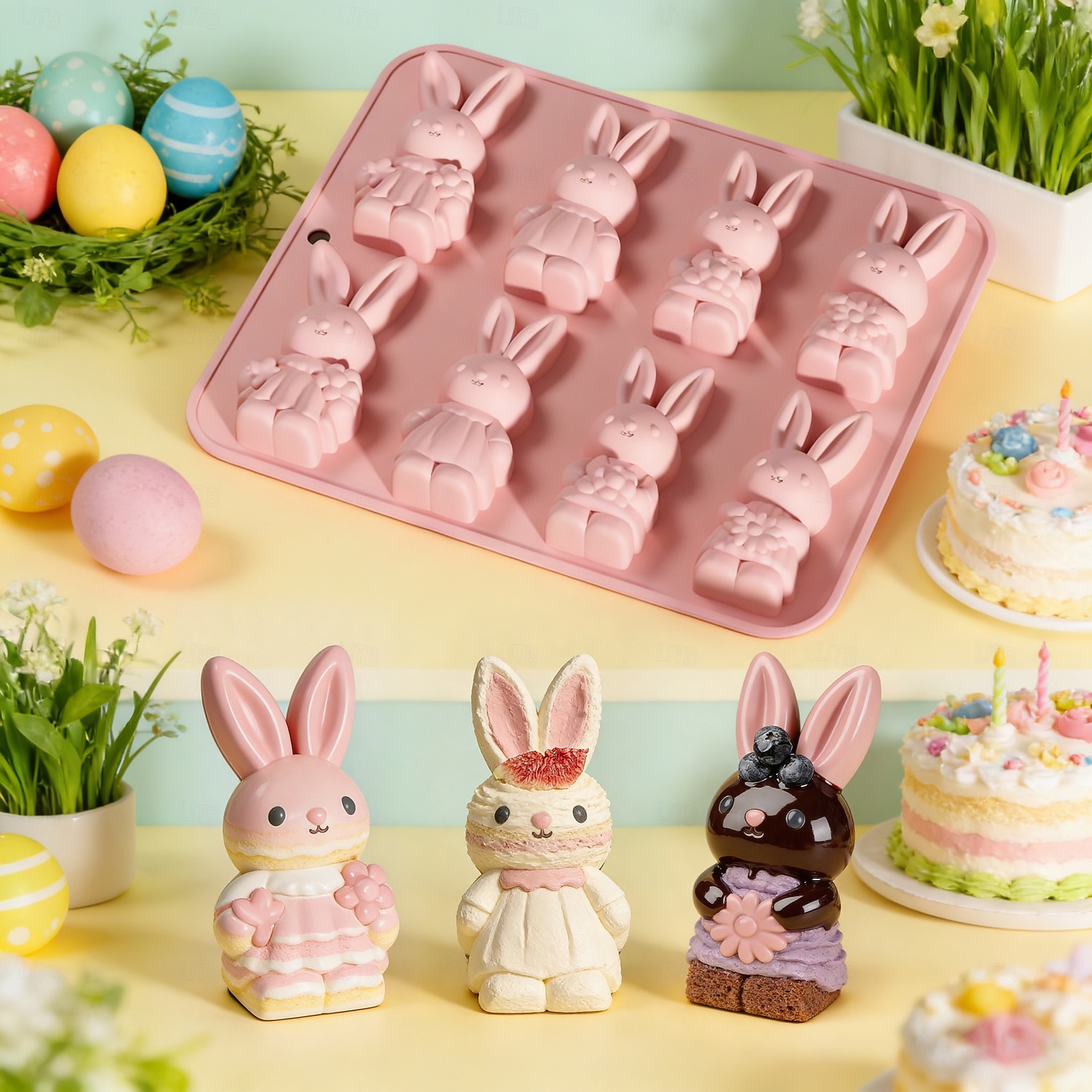 Easter Bunny Silicone Molds, 3D Bunny Chocolate Mold Easter Rabbit Mould, Suitable for Making Easter Treats, Baking, Cakes, Jellies, Ideal for Easter Party & Home DIY Crafts 2026 - $10.49 –P2