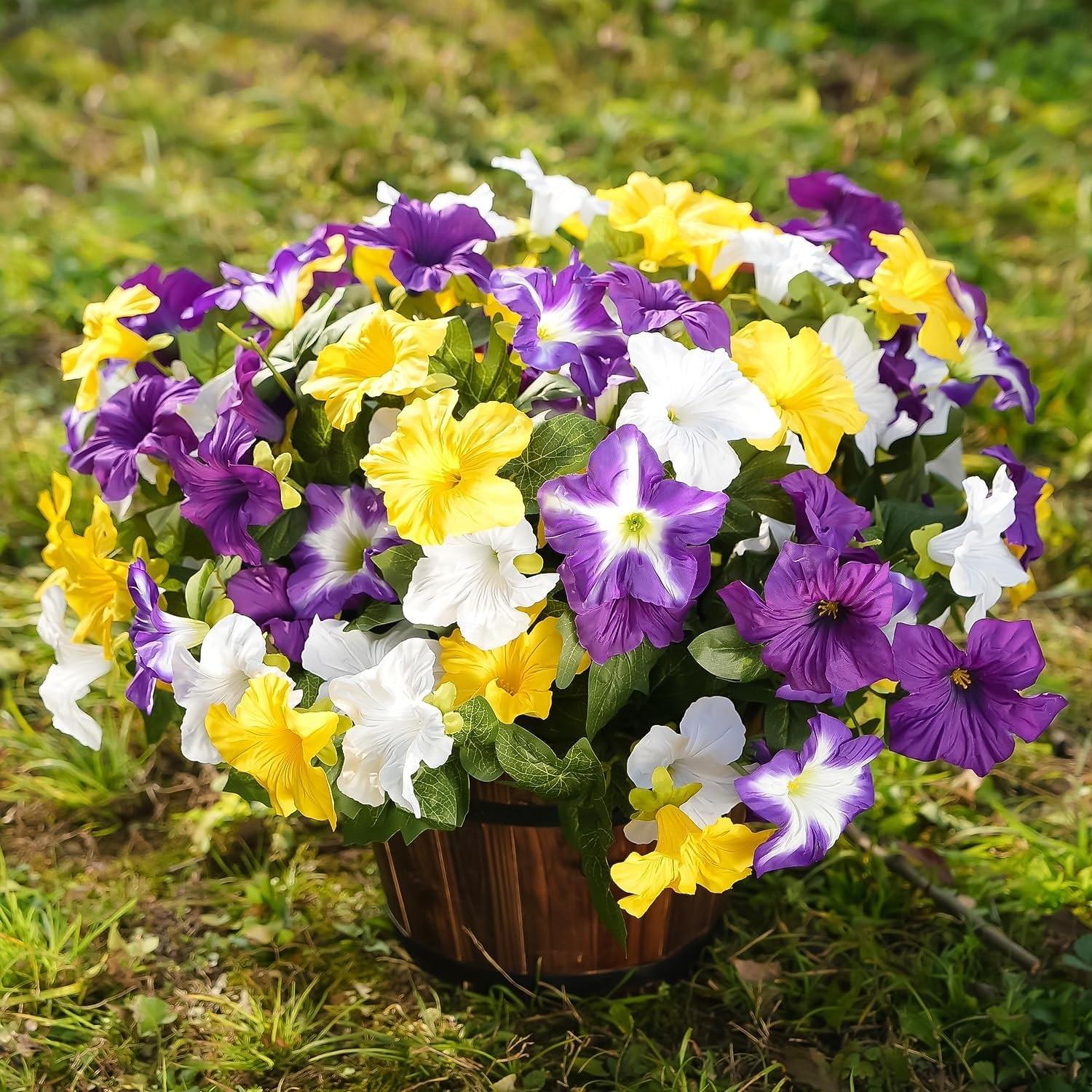 4 Bundles Spring Artificial Morning Glory Flowers for Outdoors, UV Resistant Fake Look Real Faux Silk Plants for Front Door Garden Porch Planter 2026 - $27.99 –P4