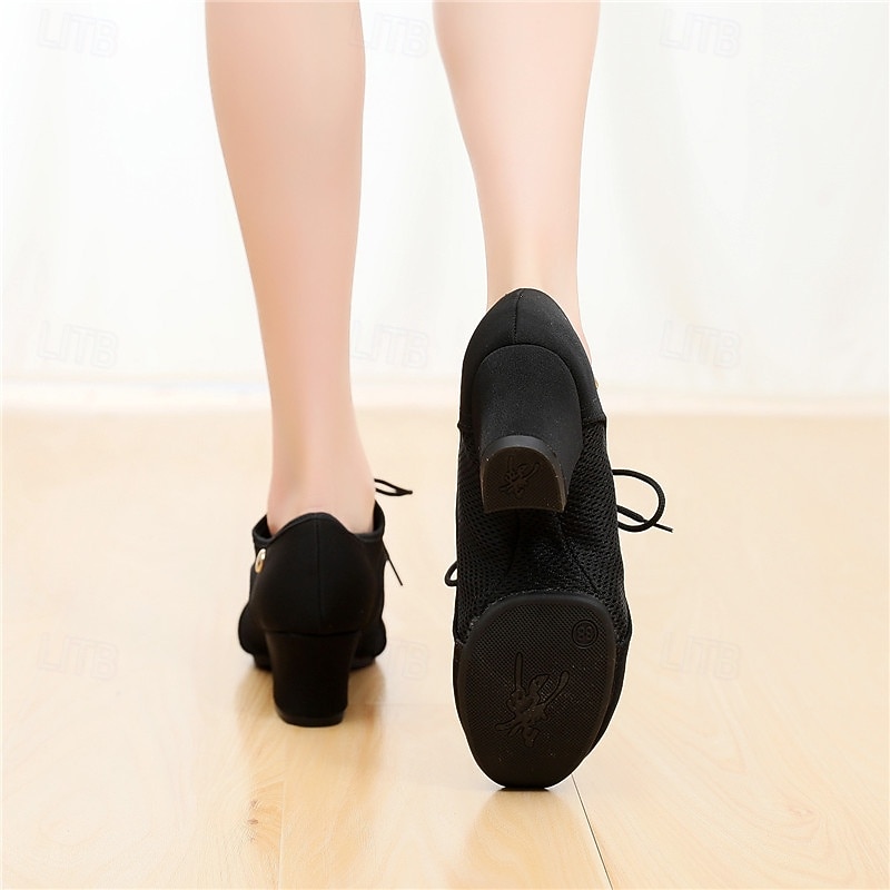 scarpe da ballo professionali nere da donna - tacco basso, stringate, per sala da ballo, latino, salsa e tango &calzature performanti del 2026 a $34.99 –P4
