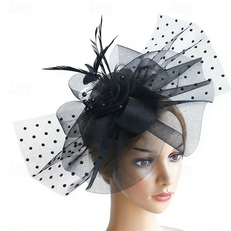 fascinators Veer Netto Bruiloft Verjaardag Vintage leuke Style Met Veer Tule Helm Hoofddeksels 2026 - $17.49 –P2