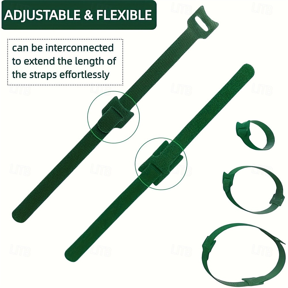 100Pcs Reusable Adjustable Non-Slip Nylon Plant Ties, Green Perfect for Climbing Plants, Support and Garden Maintenance, Safe & Easy-to-Use Gardening Tool 2026 - $20.99 –P9