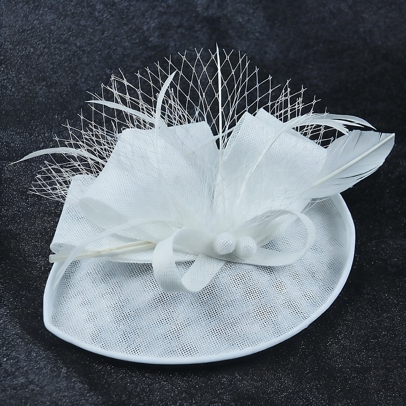 Fascinator Lino Matrimonio Compleanno Vintage Carino Retrò Con Piuma Copricapo Copricapo del 2026 a $17.49 –P6