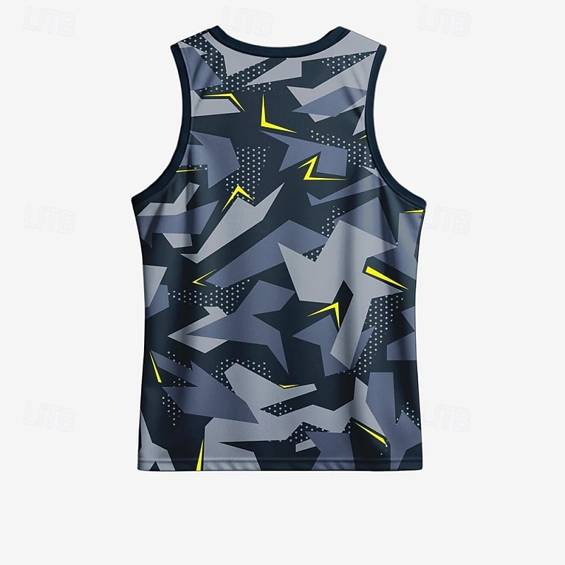 Herre Grafisk Geometrisk Treningstank topp Singlet til jogging Gymtopp Sommer Ermeløs Hurtigtørkende Myk Pustende Treningsøkt Løp Vandring Jogge Gul Rød Blå Sports Sportsklær 2026 - $17.99 –P4