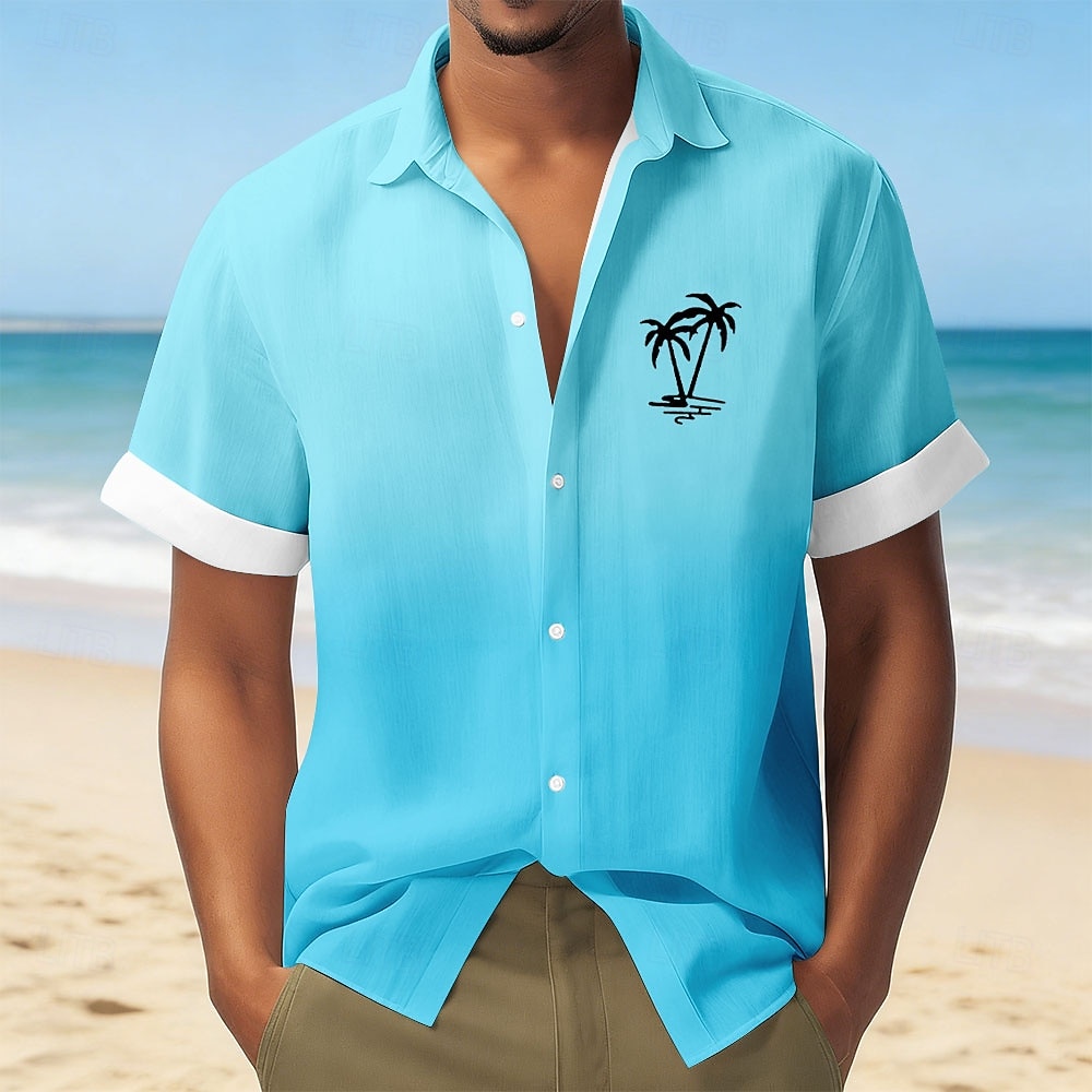Hombre Árbol de coco Degradado de color Plantas tropicales camisa hawaiana Abotonar la camisa Manga Corta Hawaiano Vacaciones Festivos Ropa de playa Verano Primavera Cuello Vuelto Impresión 3D Camisa 2026 - $25.99 –P1