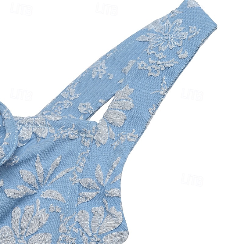 Per donna Abito maxi Abito a corsetto Abito a trapezio Abito Estivo Abito Sottoveste Casual Quotidiano Spiaggia Ferie Vestibilità regolare Floreale Grafico Senza Maniche Collo quadrato Blu Estate del 2026 a $44.99 –P7